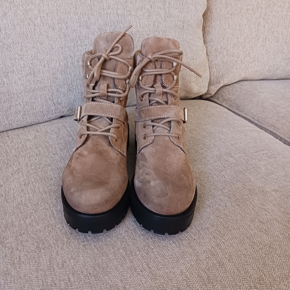 Allsaints Paulina suede leather combat boots - Picture 2 of 12